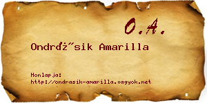 Ondrásik Amarilla névjegykártya